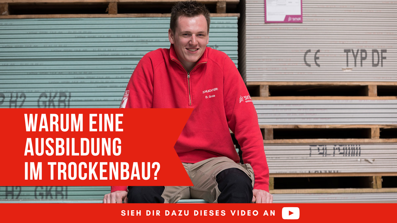 Warum eine Ausbildung im Trockenbau? Foto zeigt einen Trockenbauer sitzend auf einer Palette.
